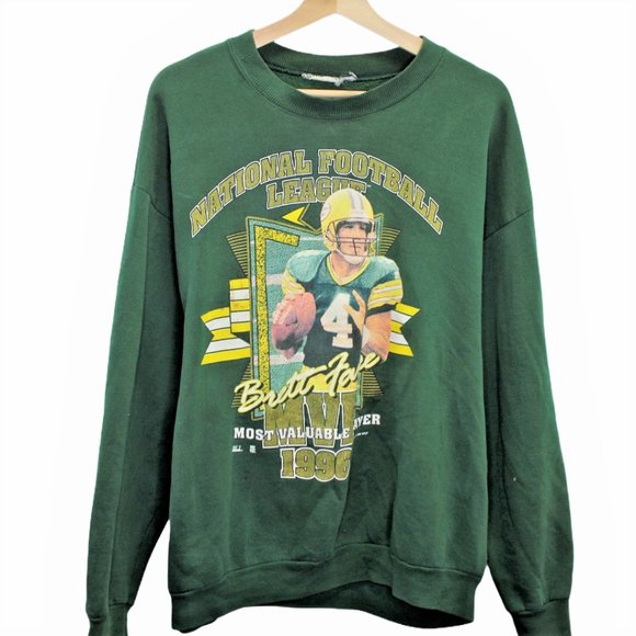 N139 Vintage NFL Green Bay Packers Brett Favre MVP 1996 Crewneck - Picture 1 of 12